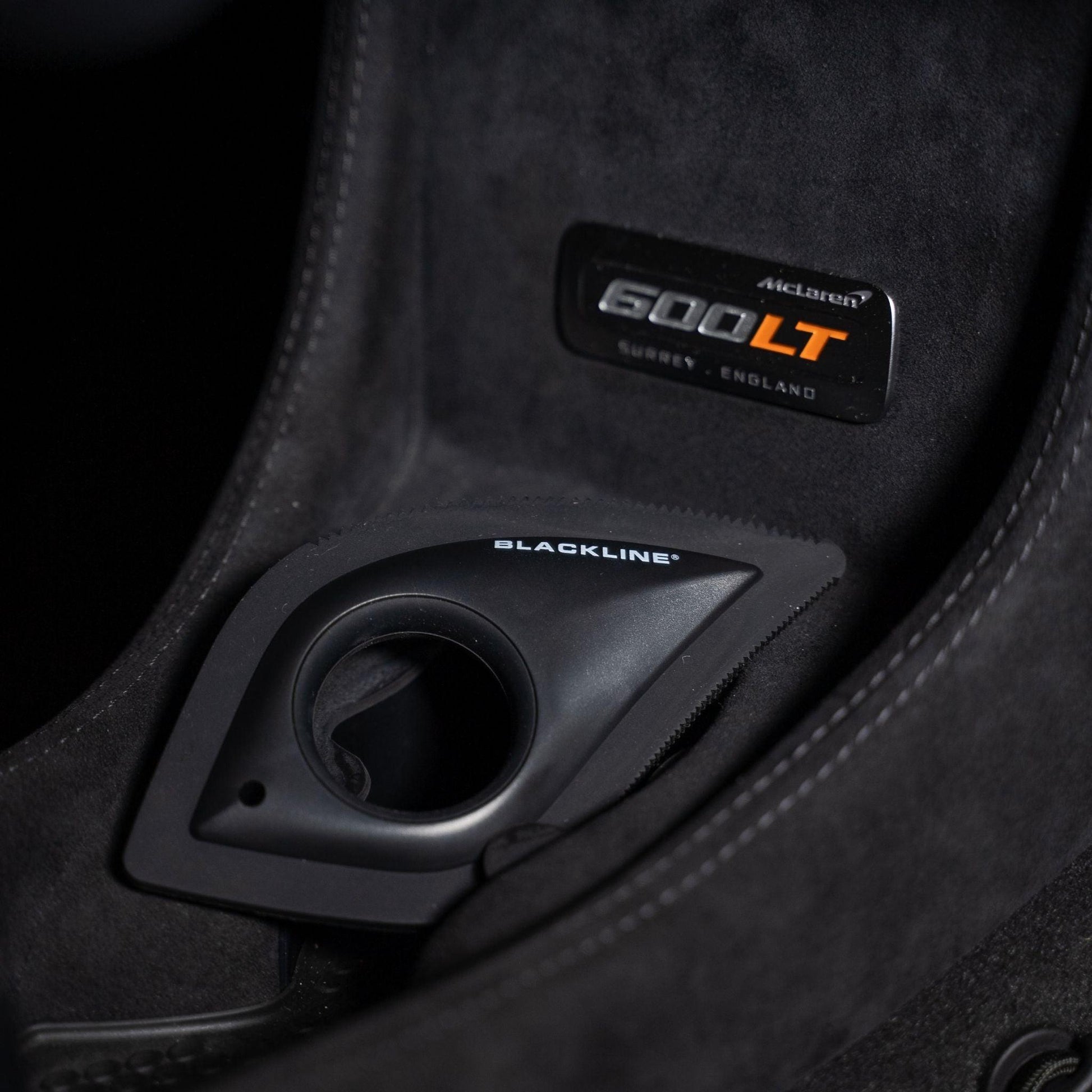 Blackline Pet Hair Brush by Blackline Car Care, showing a handheld grooming tool with bristles designed for pet hair removal.
