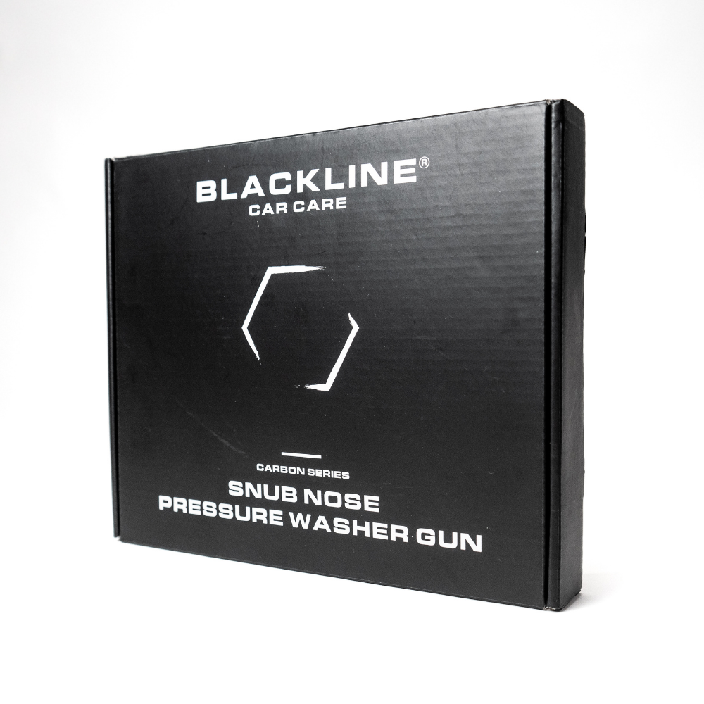 Blackline Car Care BLACKLINE® Snub-Nose Pressure Washer Gun with black handle and trigger for vehicle cleaning.