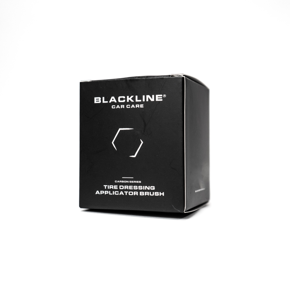 Blackline Car Care BLACKLINE® Tire Applicator Brush with black handle and bristles for tire cleaning and conditioning.