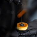 Blackline Car Care BLACKLINE® Tire Applicator Brush with black handle for applying tire dressing and cleaning tires.