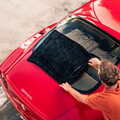 Blackline Car Care twisted-loop drying towel in black, showing its textured, looped surface designed for efficient vehicle drying.