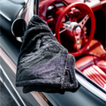 Blackline Car Care BLACKLINE® Twisted-Loop Drying Towel, a black microfiber drying towel with twisted-loop material for car drying.
