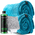 Blackline Car Care twisted-loop drying towel in black, showcasing its textured, absorbent surface for vehicle drying.