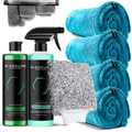Blackline Car Care twisted-loop drying towel in carbon black, showing its textured, absorbent microfiber surface for car drying.