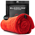 Blackline Car Care twisted-loop drying towel in black, showing its textured, absorbent surface for efficient car drying.