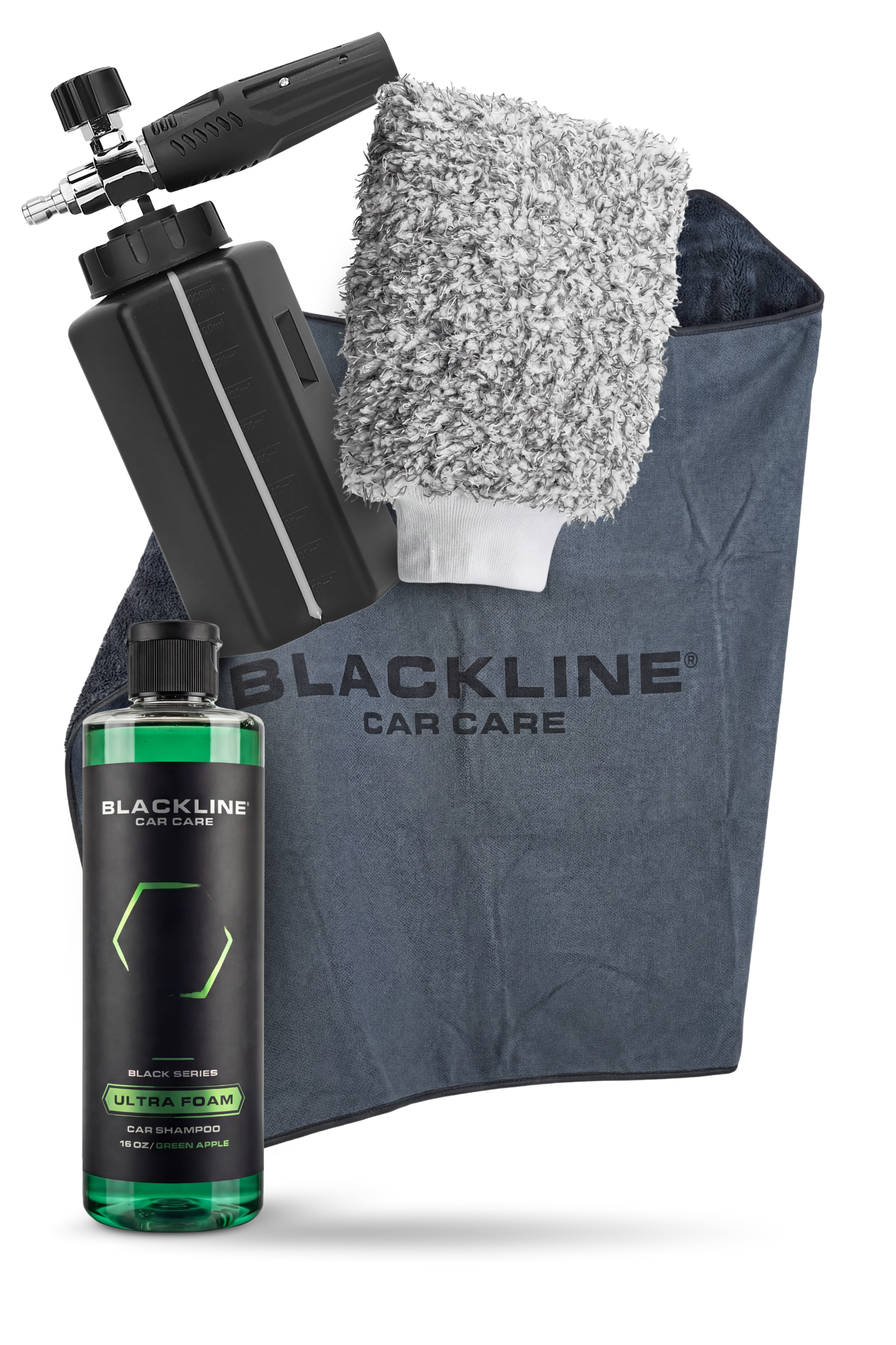 Blackline Car Care BLACKLINE® Foam Cannon 2.0 for high-pressure washing, showcasing the durable, black foam cannon device.
