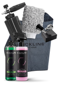 Blackline Car Care BLACKLINE® Foam Cannon 2.0 for car washing, showing the foam cannon with adjustable nozzle and foam output.