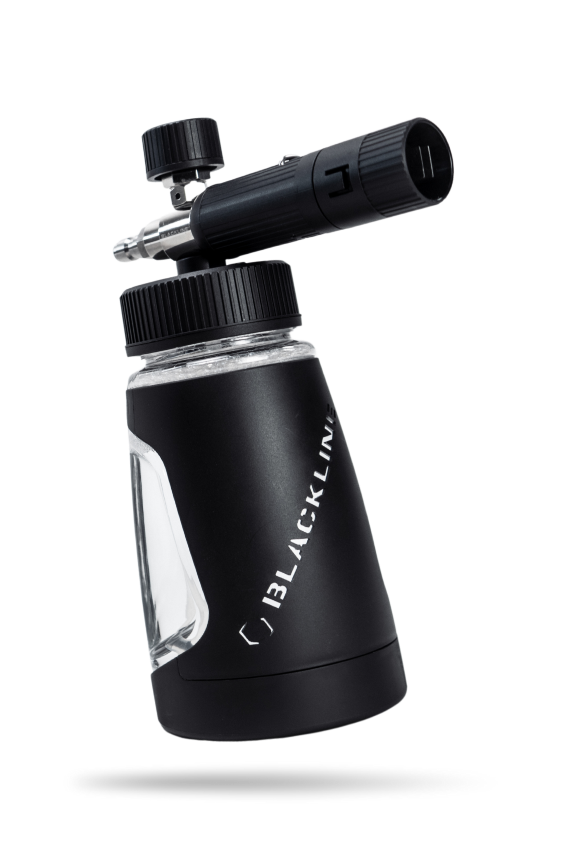 Blackline Car Care BLACKLINE® ULTRA Series Foam Cannon for car washing, with a black and silver design and adjustable nozzle.