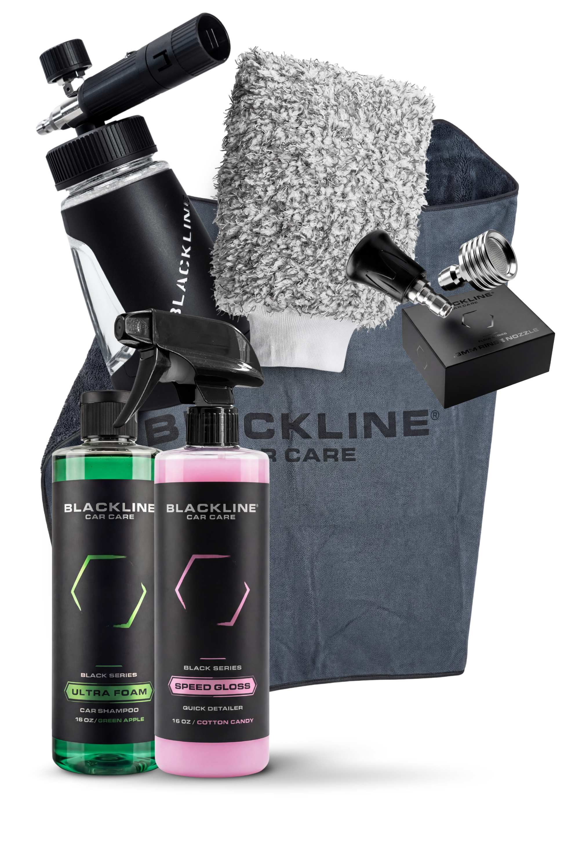 Blackline Car Care BLACKLINE® ULTRA Series Foam Cannon for car washing, featuring a durable build and adjustable foam output.