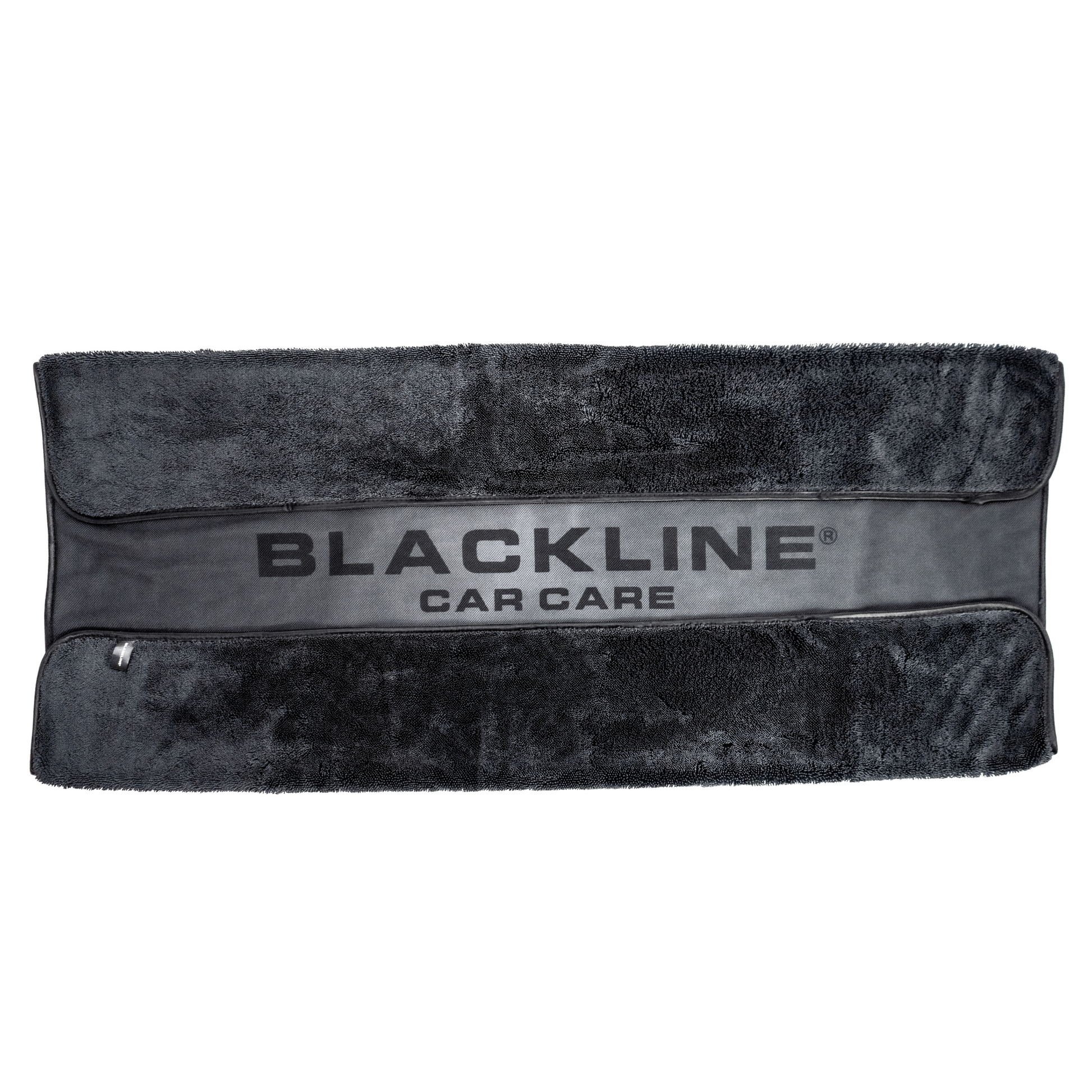 Blackline Car Care BLACKLINE® Slim Twisted-Loop Drying Towel, black microfiber towel with twisted-loop design for car drying.