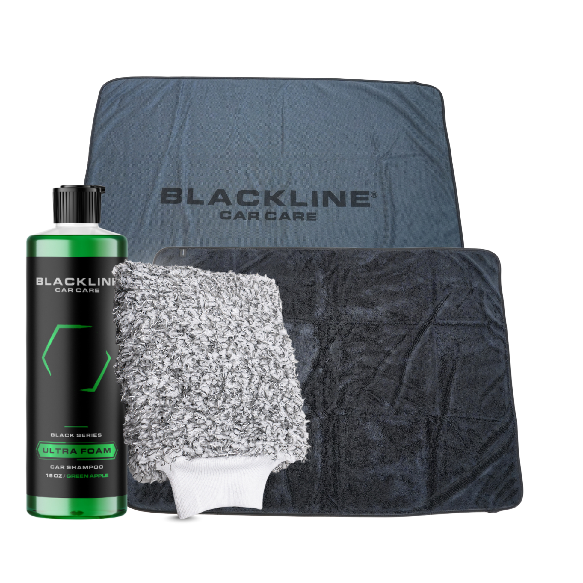 Blackline Car Care BLACKLINE® Slim Twisted-Loop Drying Towel draped over a car, showcasing its lightweight, highly absorbent design.