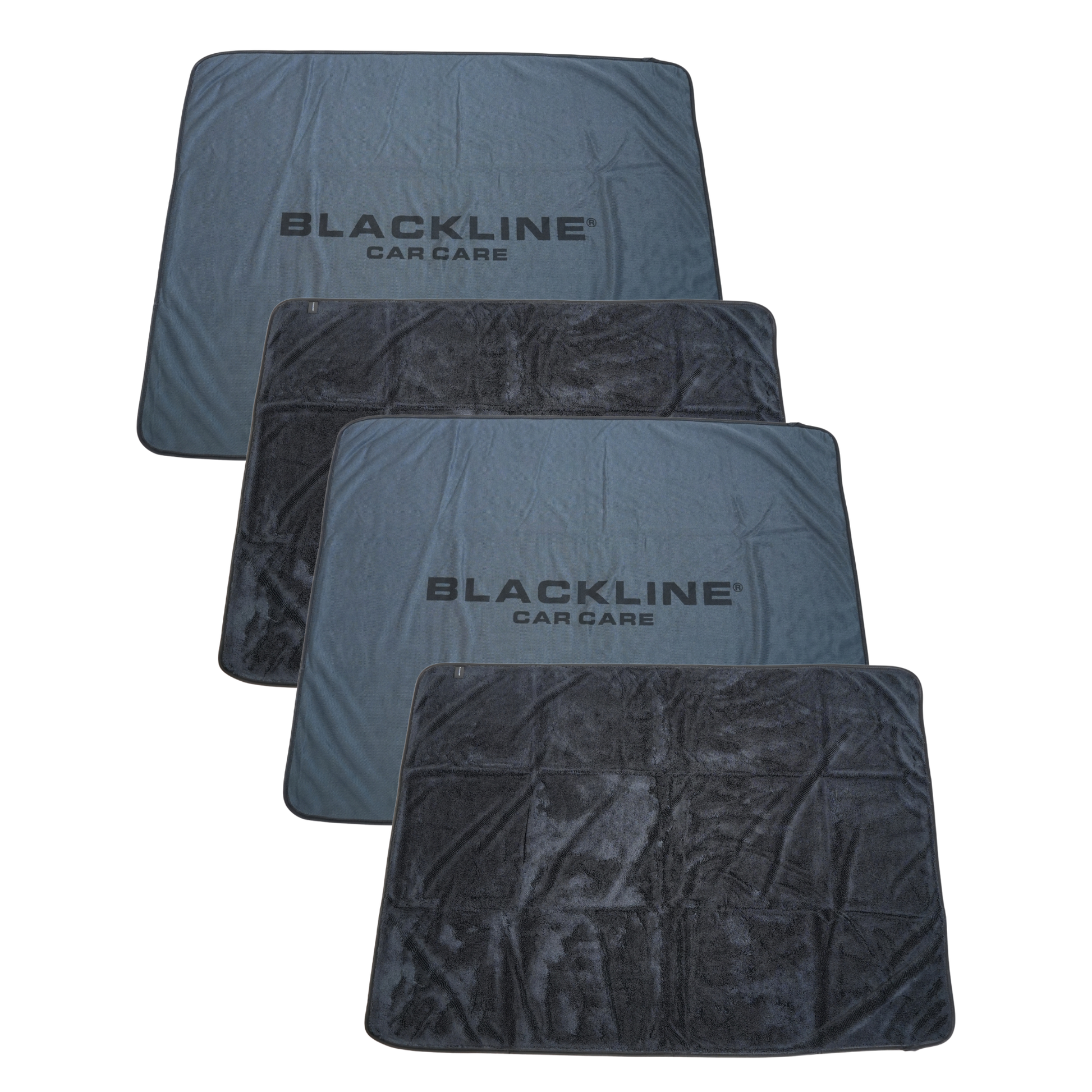 Blackline Car Care BLACKLINE® Slim Twisted-Loop Drying Towel laid flat, showing its soft, twisted-loop microfiber texture for car drying.