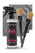Blackline Car Care BLACKLINE® RESET interior cleaner and scent booster in a spray bottle, designed for car interior cleaning and freshening.