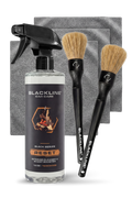Blackline Car Care BLACKLINE® RESET interior cleaner and scent booster bottle, dark ice scent, for vehicle interior cleaning and freshening.