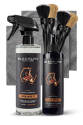 Blackline Car Care BLACKLINE® RESET interior cleaner and scent booster in a spray bottle, designed for car interior cleaning and freshening.