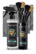 Blackline Car Care BLACKLINE® RESET interior cleaner and scent booster in a bottle with dark ice scent, designed for vehicle interiors.