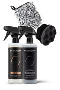 Blackline Car Care BLACKLINE® Blackout Trim & Tire Dressing spray bottle for enhancing trim and tires with a glossy finish