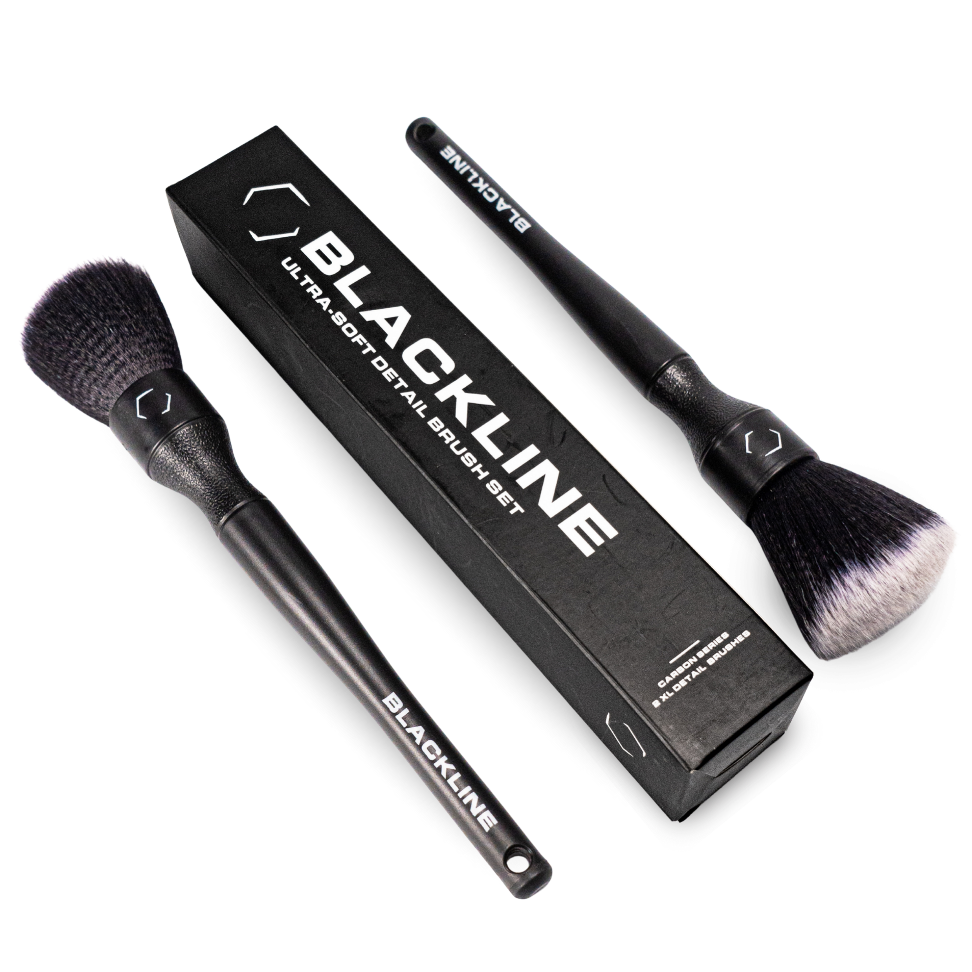 Blackline Car Care BLACKLINE® Ultra Soft Detail Brush Set with multiple fine brushes for gentle car cleaning and detailing.