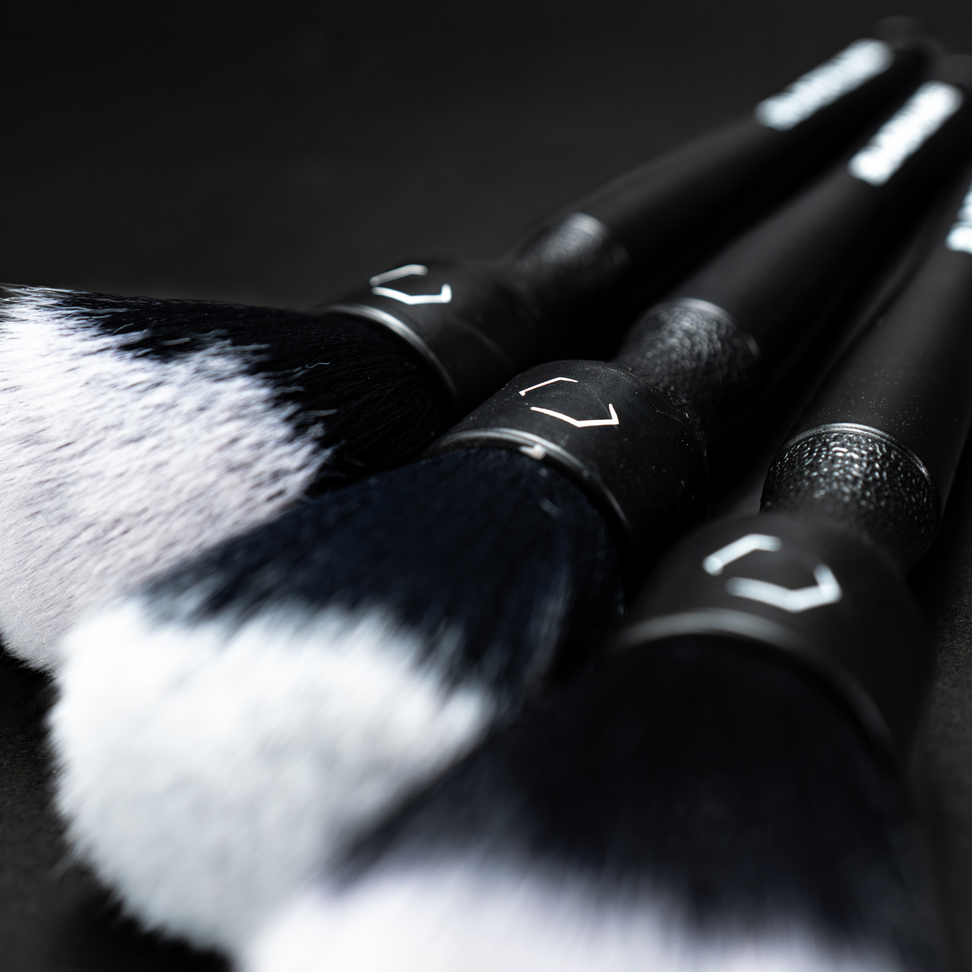 Blackline Car Care Ultra Soft Detail Brush Set with black, gentle brushes for cleaning intricate car surfaces and interior details.