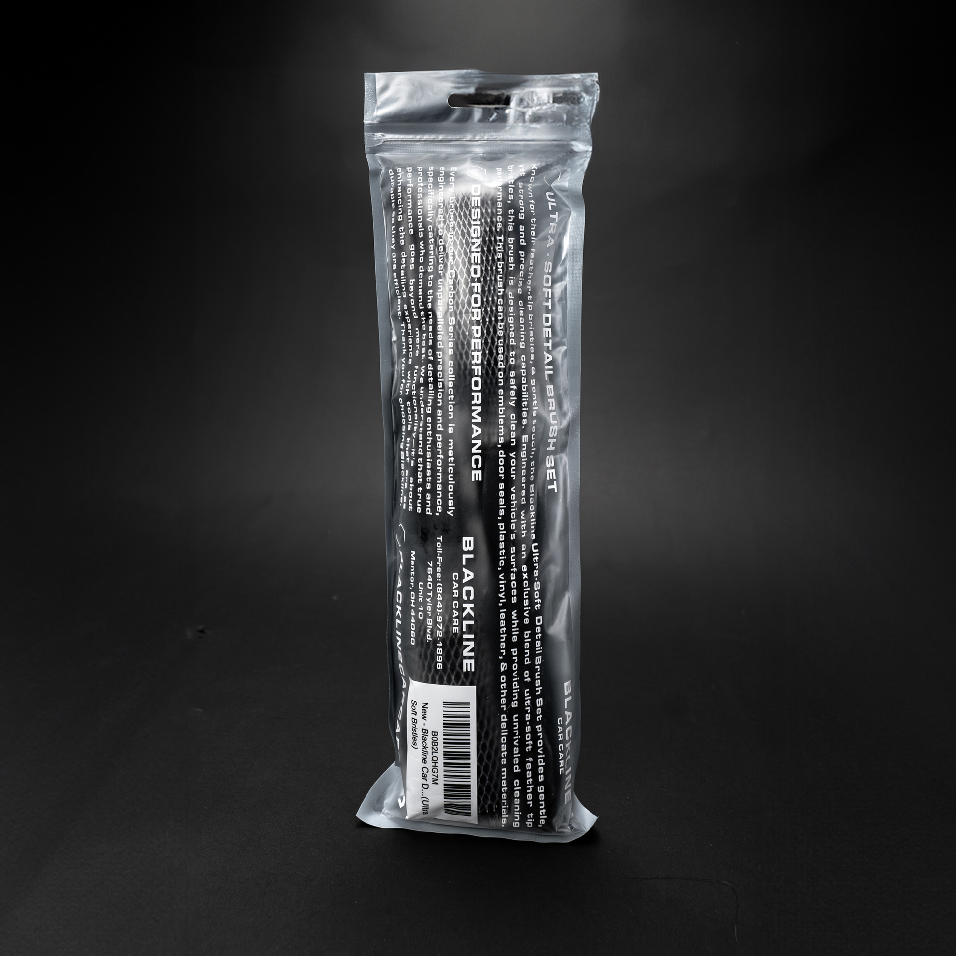 Blackline Car Care BLACKLINE® Ultra-Soft Detail Brush Set with multiple fine brushes for precise car cleaning and detailing.