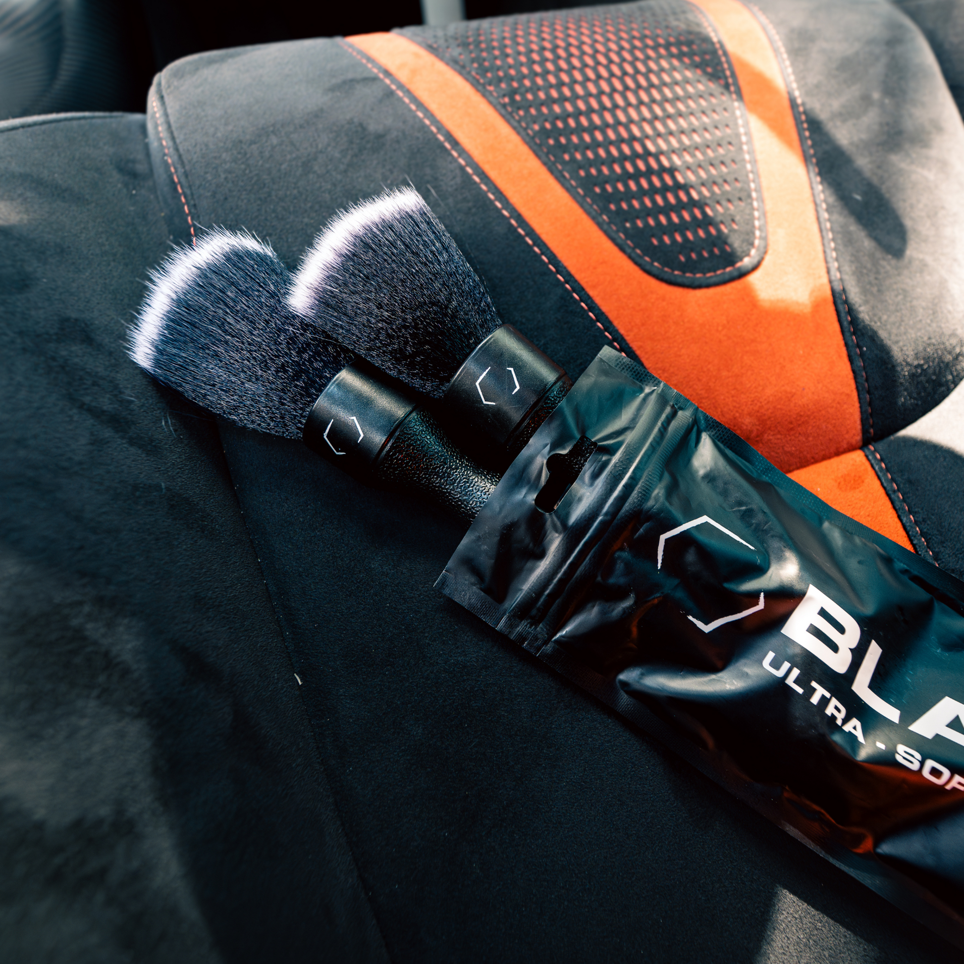 Blackline Car Care ultra-soft detail brushes set with multiple fine brushes for gentle car cleaning and detailing.