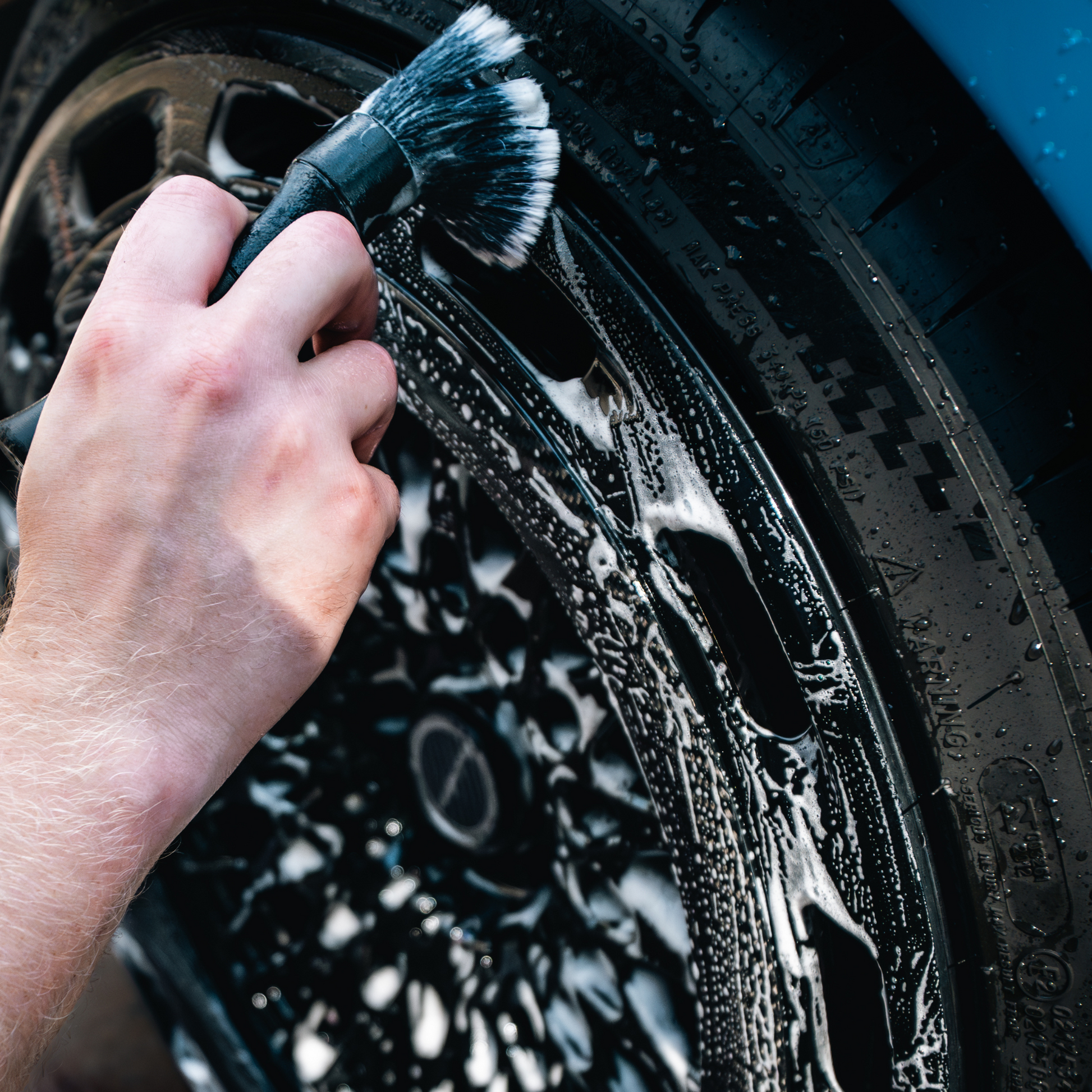 Blackline Car Care ultra-soft detail brushes set, featuring multiple black brushes for gentle cleaning and precision detailing.