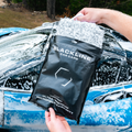 Blackline Car Care Blackline microfiber wash mitt for car cleaning, featuring soft, absorbent material for gentle washing.