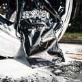 Blackline Car Care microfiber wheel mitt for cleaning car wheels, soft and durable for effective dirt removal.