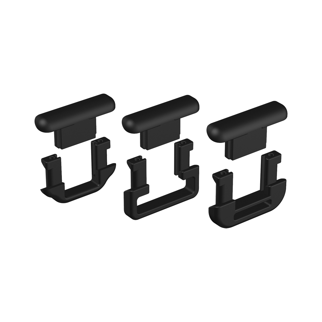 Cube Tracker collar attachment clips, versatile accessories for pet tracking devices, shown in a close-up image.