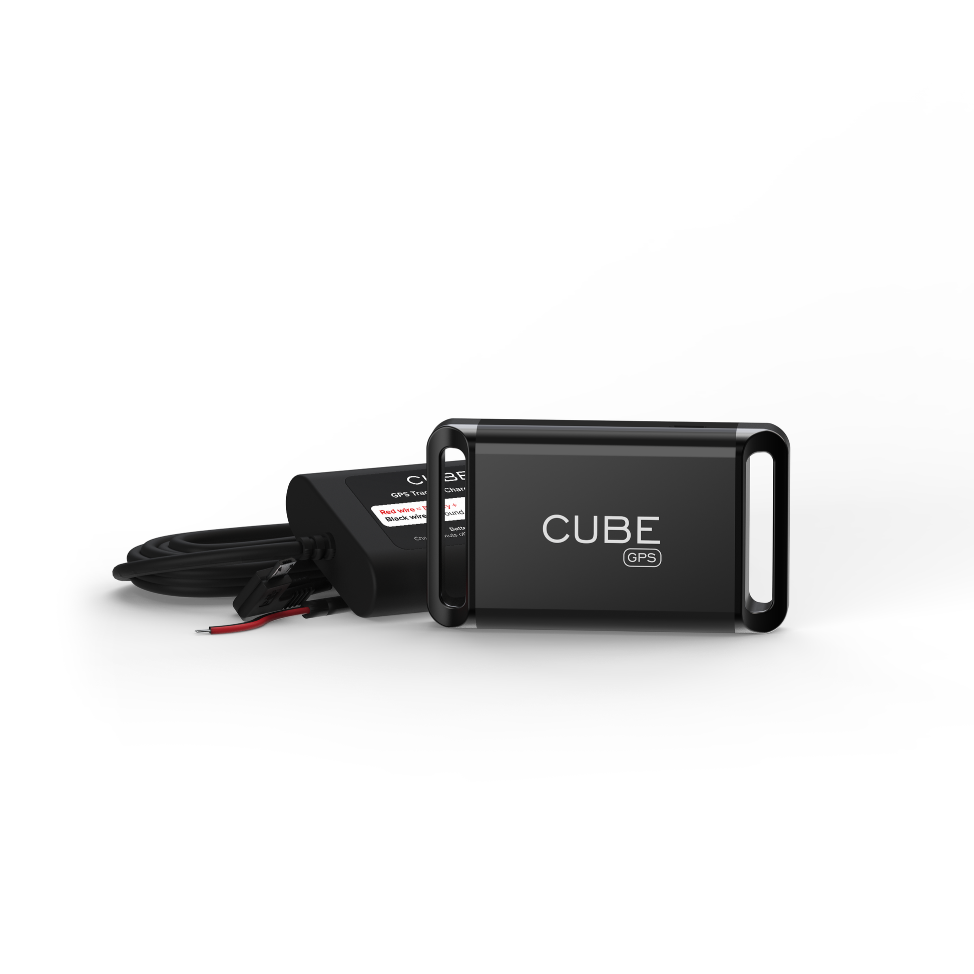 Cube Tracker GPS car tracking bundle showing compact GPS tracker device with mounting accessories for vehicle security.