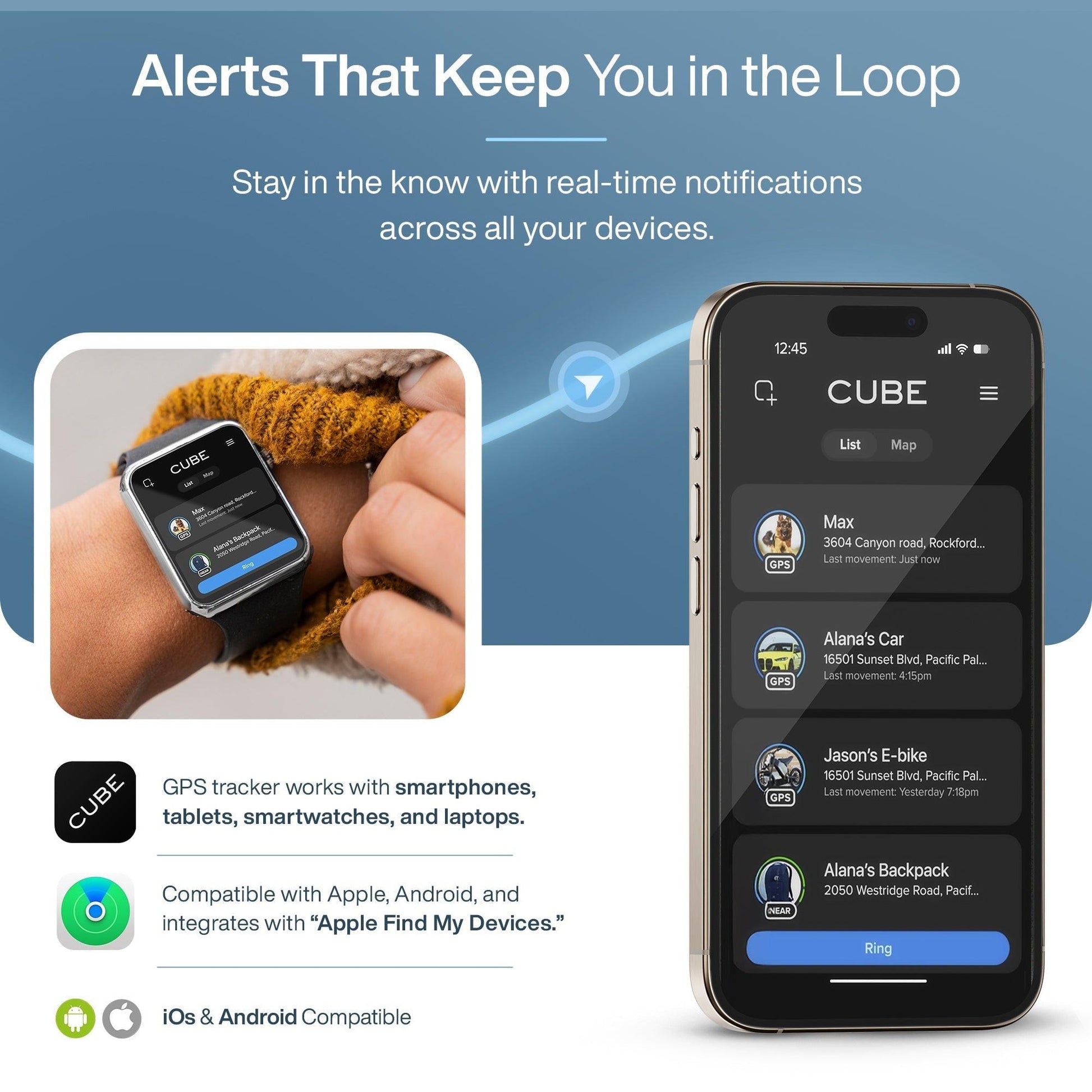 Cube Tracker GPS PRO magnetic tracker with 4G LTE, real-time tracking, and 1-year battery life for secure location monitoring.