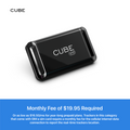 Cube Tracker GPS tracker with 4G LTE, rechargeable battery, compact device for real-time location tracking.