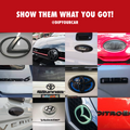 Shadow black satin HyperDip emblem and badge kit for car customization, from DipYourCar.com.