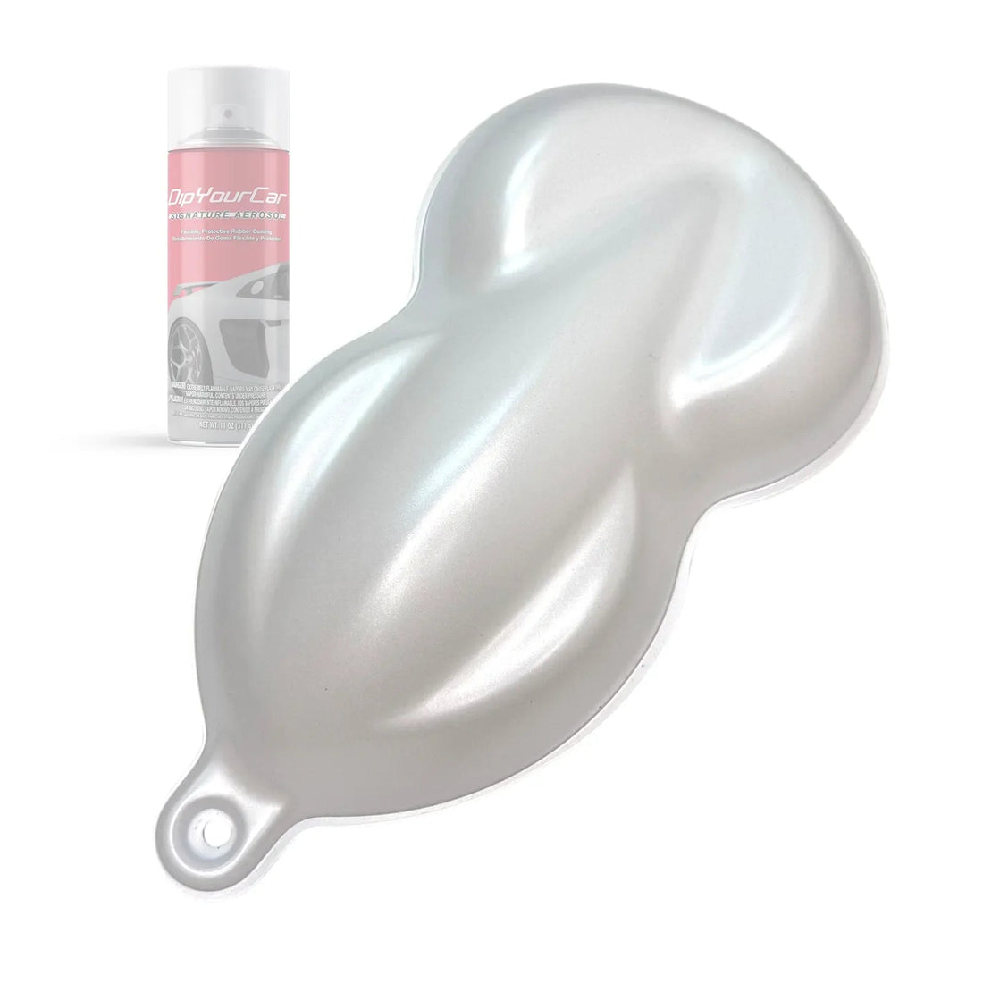 White topcoat aerosol spray from DipYourCar's Dip Pearl Aerosols line, designed for automotive detailing and custom paint jobs.
