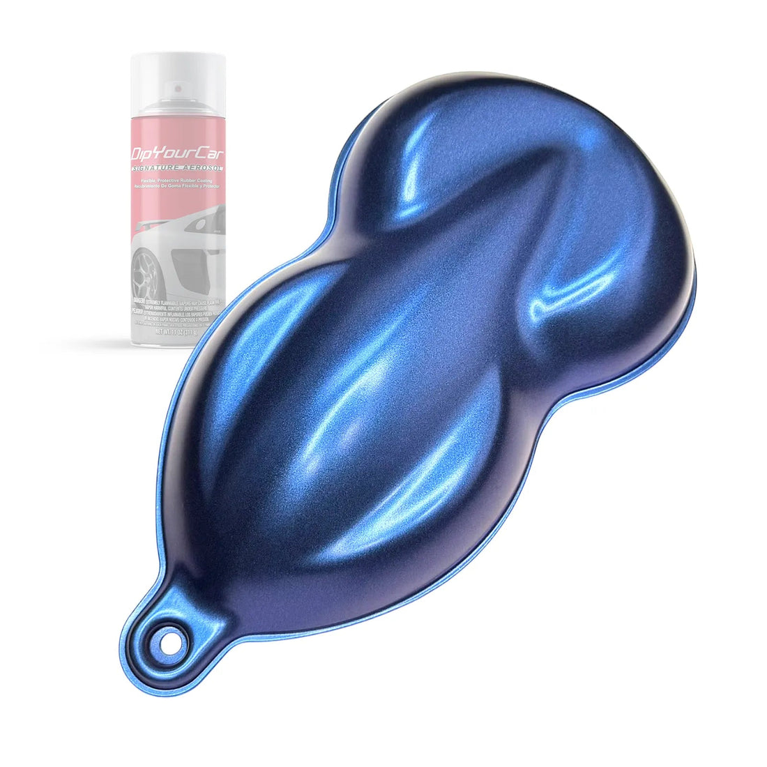 Blue interference topcoat aerosol from Dip Pearl Aerosols by DipYourCar.com, shown in a spray can with a glossy finish.
