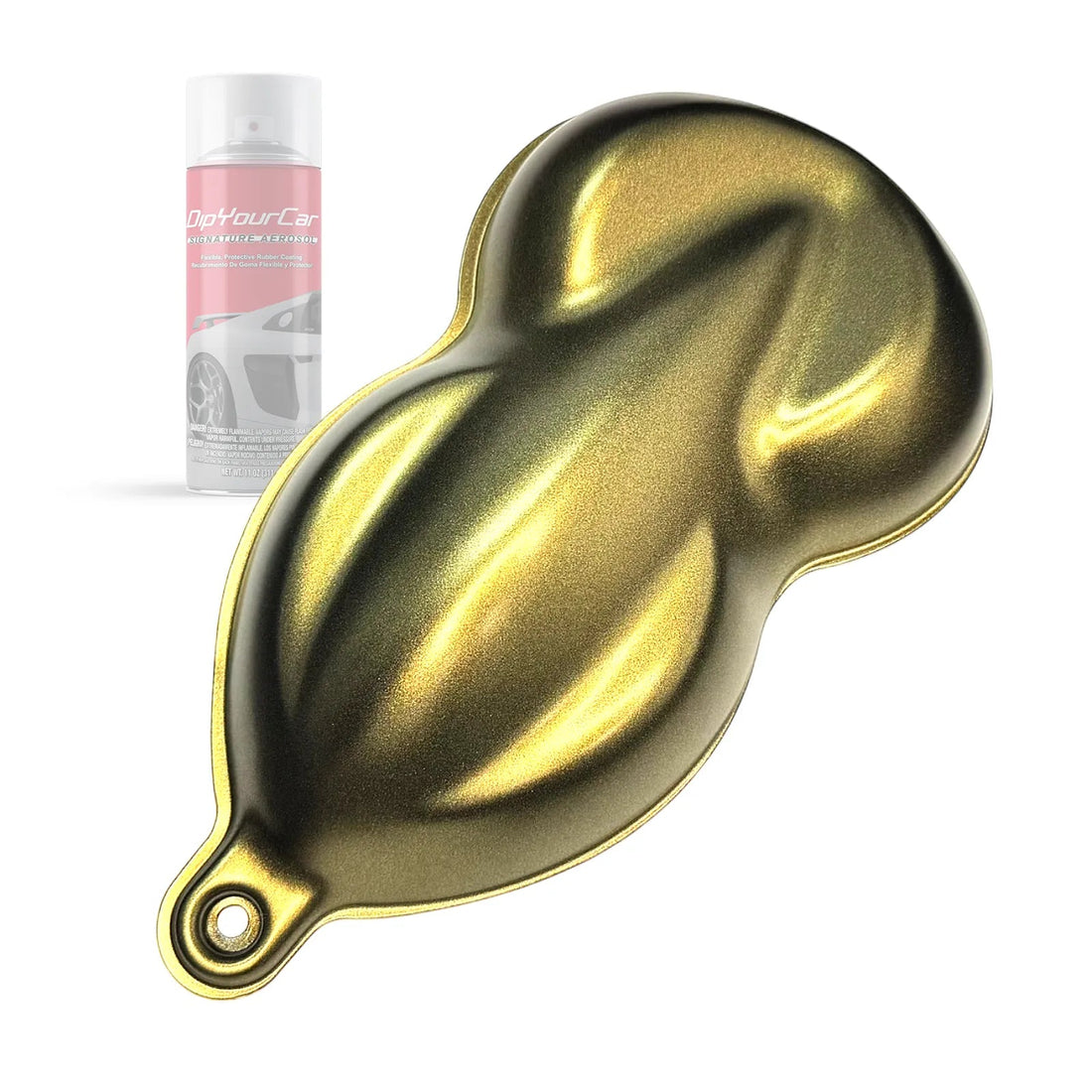 Gold interference topcoat aerosol for car dip pearl, showing the aerosol can with gold shimmer and metallic finish.