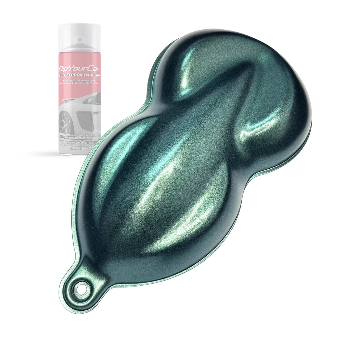 Green interference topcoat aerosol from DipPearl Aerosols by DipYourCar.com, shown in a spray can with a glossy finish