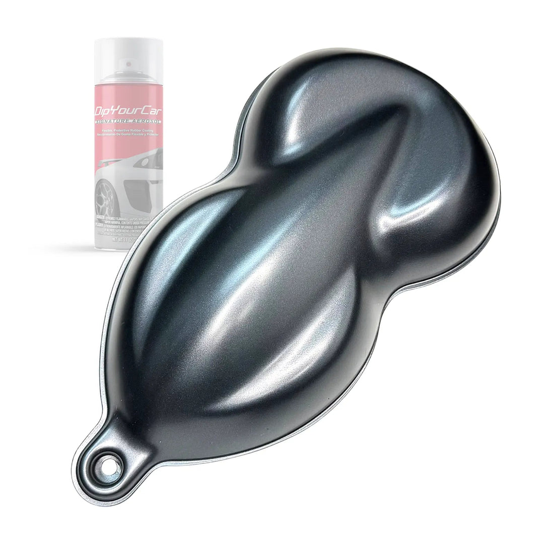 DipYourCar Hyper Graphite TopCoat Dip Pearl Aerosol showing aerosol can with black and silver labeling and product details.
