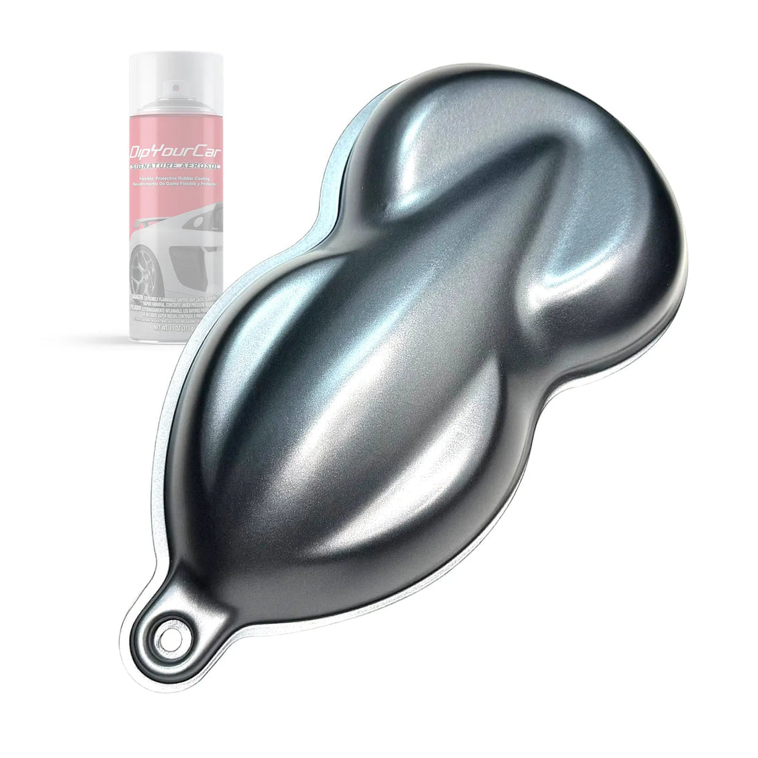 Hyper Silver Dip Pearl Aerosol Top Coat from DipYourCar.com, showcasing the shiny metallic silver finish on the aerosol can.