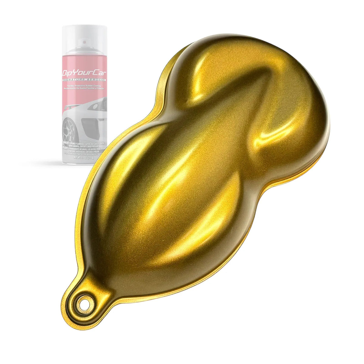 DipYourCar Top Secret Gold TopCoat aerosol spray for dip pearl coatings, shown in a sleek gold finish on a spray can.