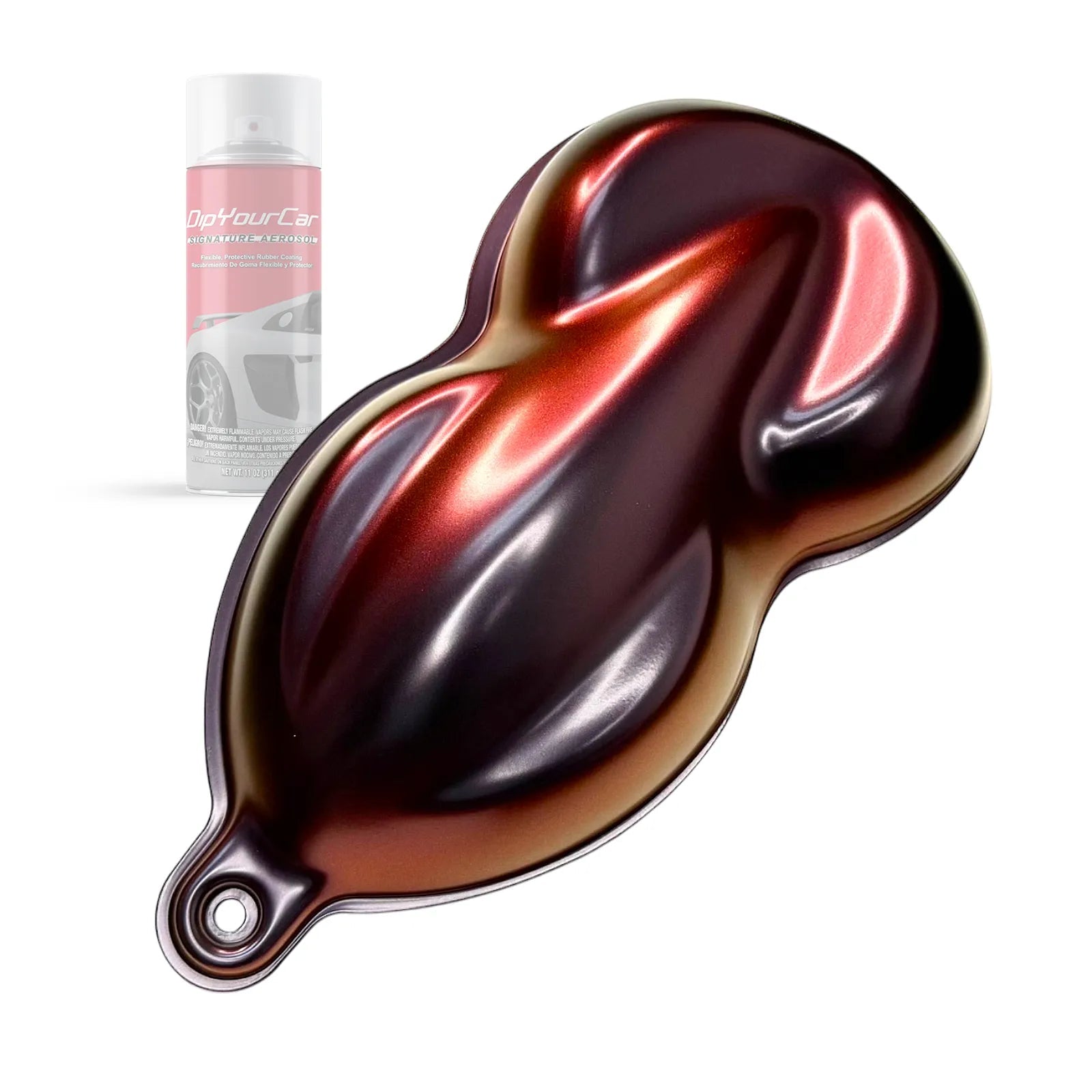 DipYourCar.com ZBR HyperShift TopCoat Aerosol, a dip pearl aerosol spray showing vibrant, iridescent finish on a car surface.