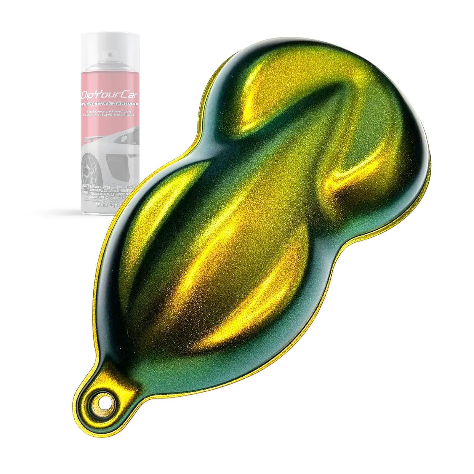 DipYourCar ZGL HyperShift TopCoat aerosol spray can with Dip Pearl Aerosols finish, showcasing a vibrant color shift and glossy surface.