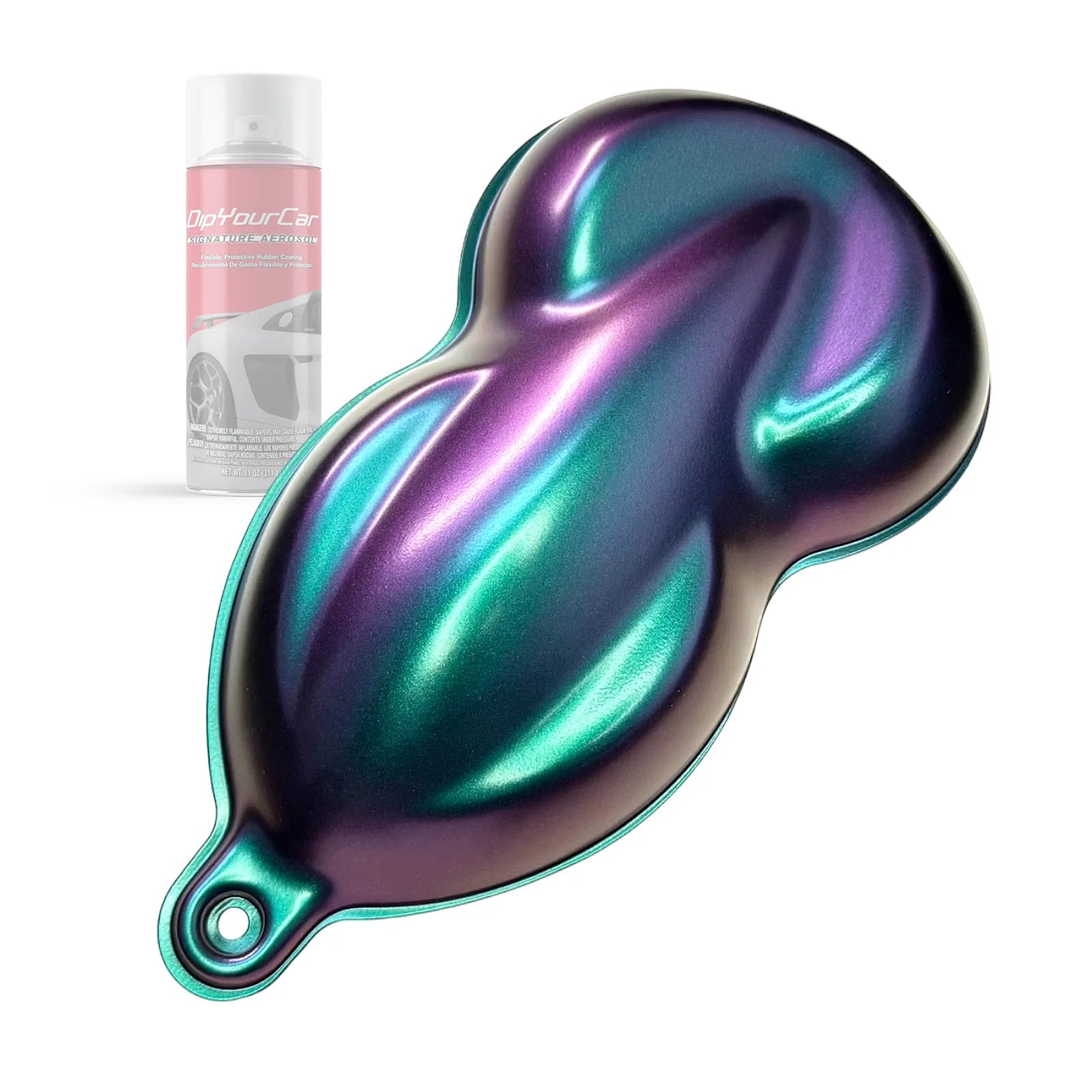 DipYourCar ZTH HyperShift TopCoat Aerosol with Dip Pearl finish, showcasing a shiny, reflective automotive paint effect.