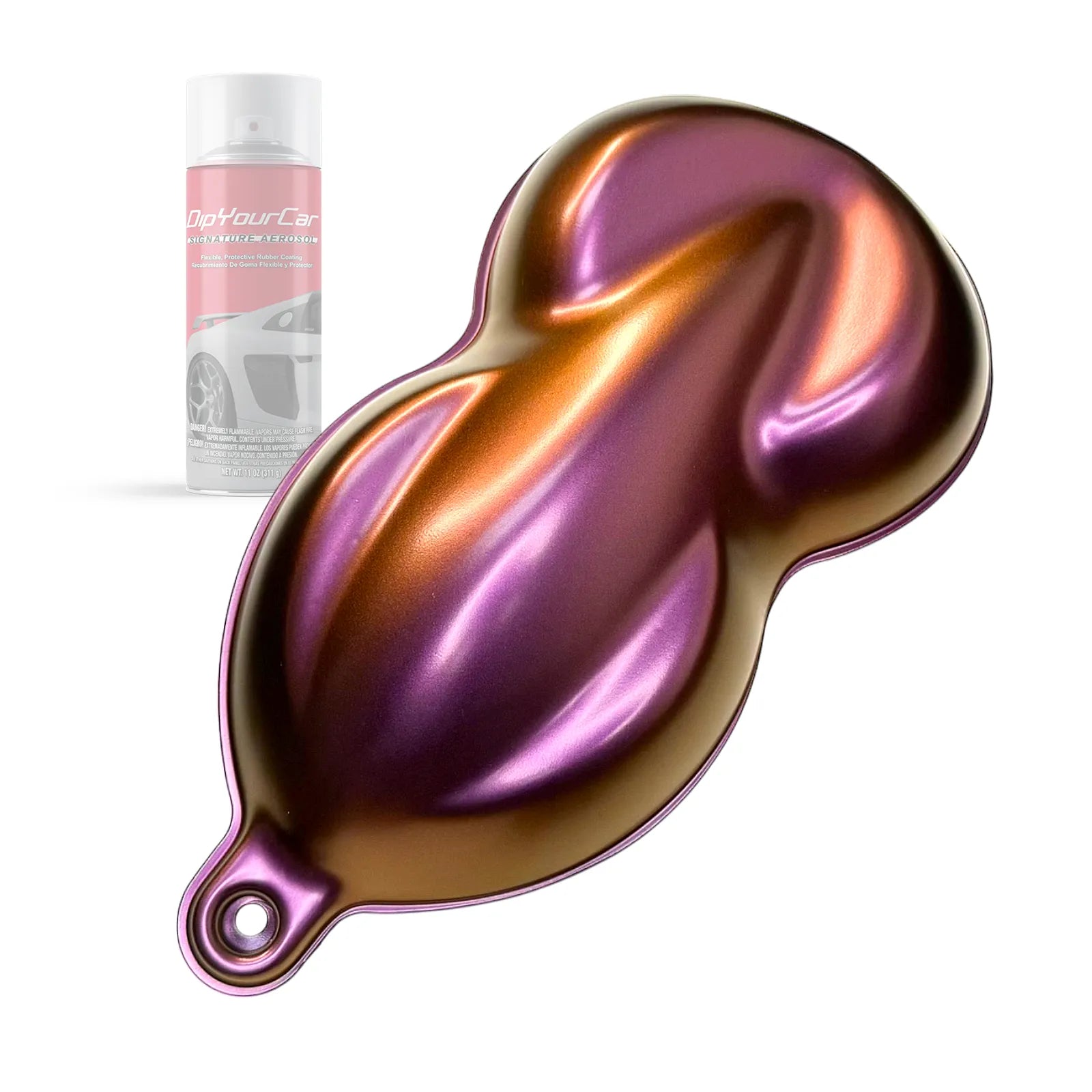 DipYourCar ZTR HyperShift TopCoat aerosol spray bottle with Dip Pearl Aerosols for vehicle custom paint effects.