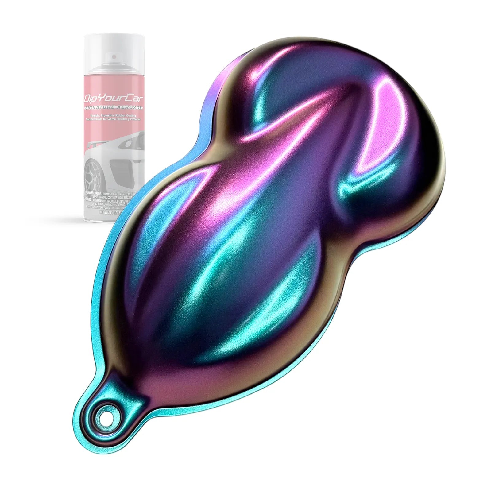 DipYourCar ZTS HyperShift TopCoat aerosol spray for automotive dip paint with pearl finish and vibrant color shift effects.