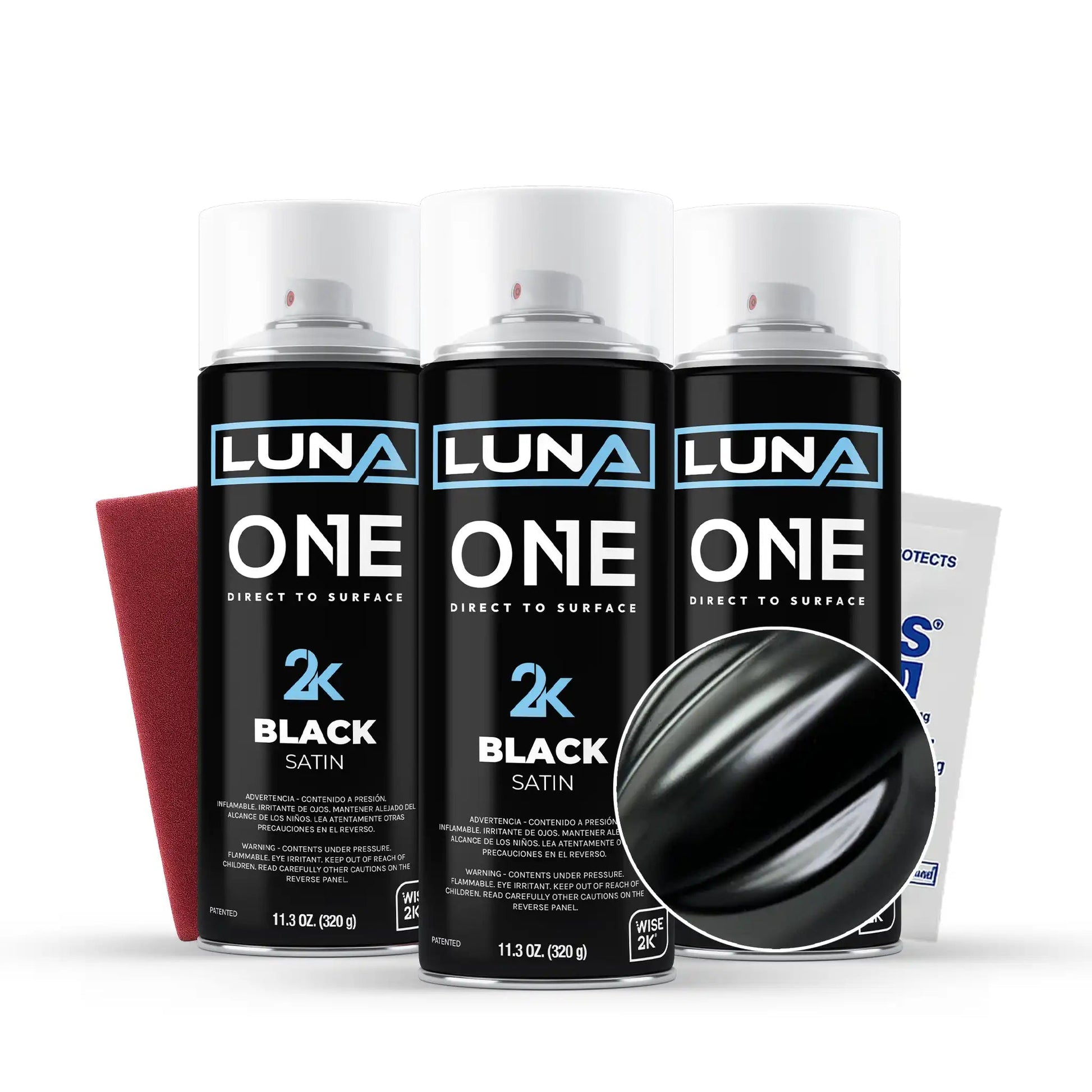 High-gloss Luna One Aerosols from DipYourCar.com, showcasing vibrant, smooth automotive paint finish with a glossy shine.