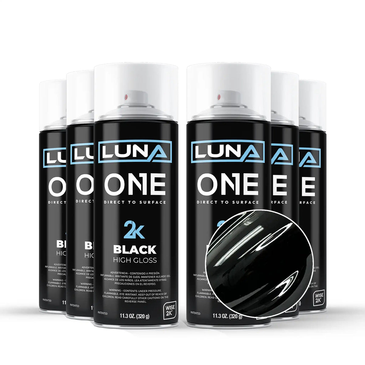 High-gloss Luna One aerosol can from DipYourCar.com, showcasing vibrant packaging and product branding.