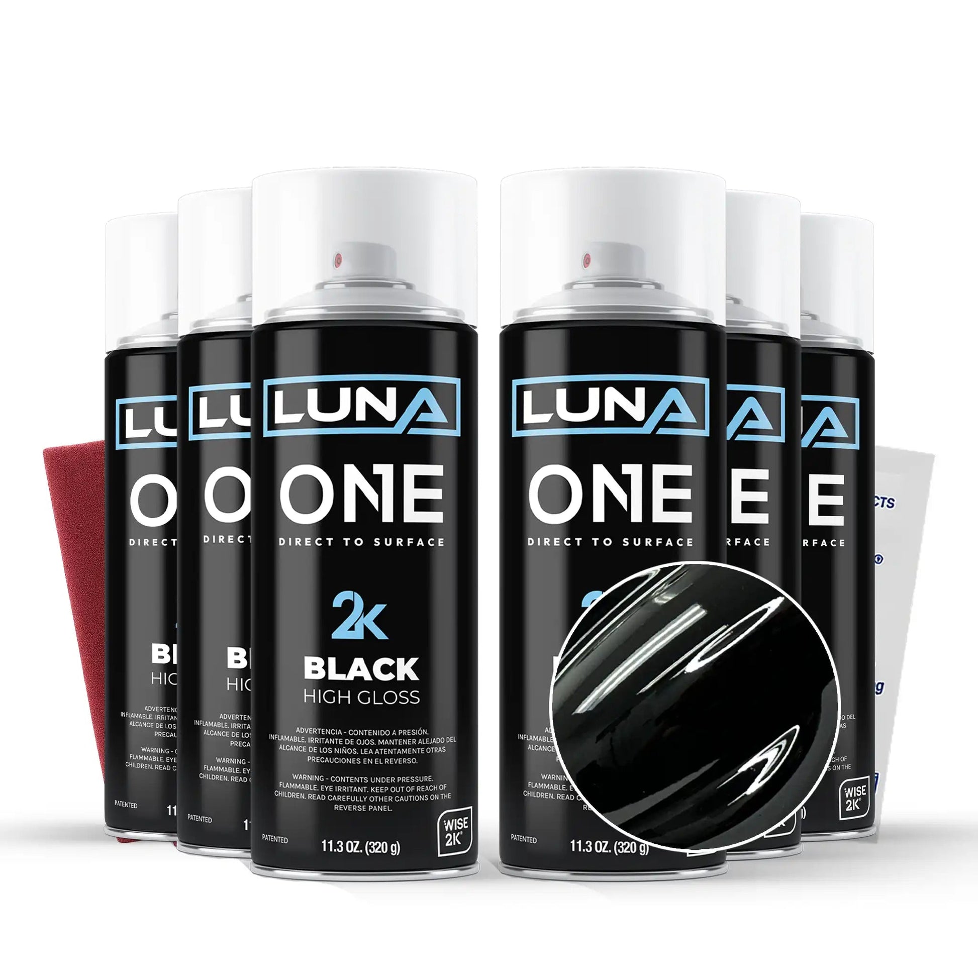 DipYourCar Luna One Aerosols with high gloss finish, showcasing vibrant, reflective automotive spray paint in a sleek aerosol can.