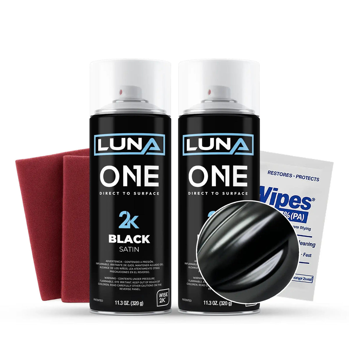 High-gloss Luna One Aerosols by DipYourCar.com, showcasing vibrant, reflective automotive spray paint in a sleek container.