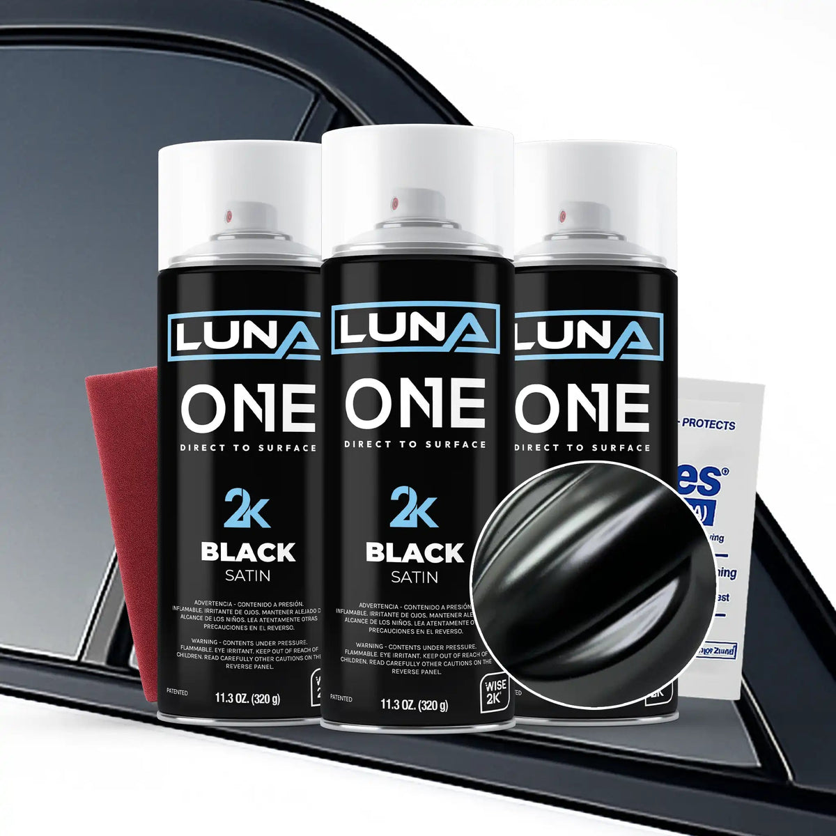 High-gloss Luna One Trim Kits from DipYourCar.com, featuring a small can of durable automotive trim and detailing product.